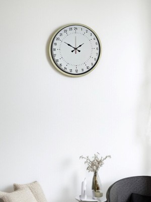 Almira Butik 36 cm Krem 24 Saat Göstergeli Duvar Saati