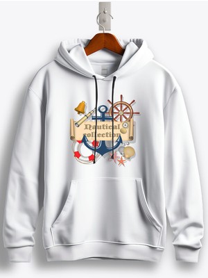 MGAX Denizci Nautical Collection Baskılı Regular Kapşonlu Sweatshirt