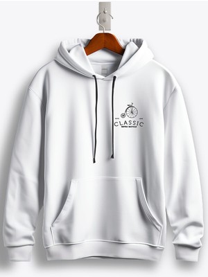 MGAX Bisiklet Classic Retro Bicycle Arma Baskılı Regular Kapşonlu Sweatshirt