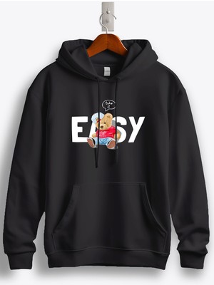 MGAX Sevimli Ayı Take It Easy (Boşver) Baskılı Regular Kapşonlu Sweatshirt