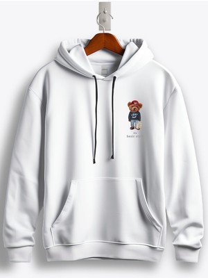 MGAX Sevimli Ayı Lucky Guy Arma Baskılı Regular Kapşonlu Sweatshirt
