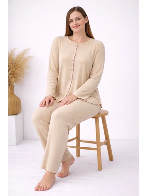 Fames Uzunkol Asimetrik Kesim Bürümcük Pijama Takım