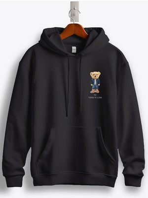 MGAX Sevimli Ayı My Today's Look Arma Baskılı Regular Kapşonlu Sweatshirt