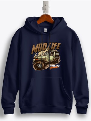 MGAX Off Road Mud Life Baskılı Regular Kapşonlu Sweatshirt