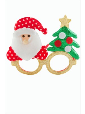 Zero Land Gld-Spt- Noel Baba Çam Ağacı Simli Yılbaşı Gözlük - Sarı