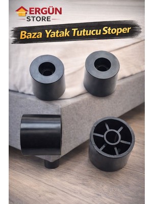 Ergün Store Yuvarlak Baza Yatak Tutucu Baza Stoperi Baza Hırdavatı Plastik Vidasız 10 Adet