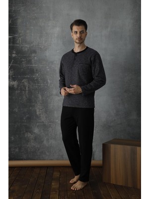 Kly Midi Yaka Patlı Erkek Pijama 7574