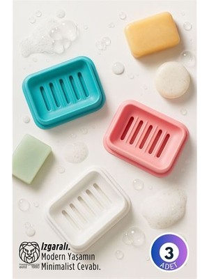 Lowell Home Ieg  Claire Serisi 3’lü Lüks Renkli Sabunluk Seti - Modern Islak Alan Düzenleyici  RSIEG14544-L