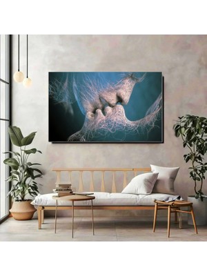 Artprinta Soyut Aşk Kanvas Tablo – Modern Romantik Yatay Duvar Dekoru
