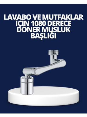Esnek 1080° Musluk Başlığı 3 Eklemli Hareketli Su Modlu Lavabo Aparatı - Lisinya