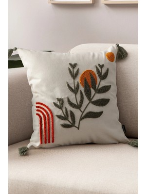 Swita Comfort Serisi Punch Işlemeli Keten Kırlent Kılıfı 43X43 cm