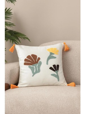 Swita Comfort Serisi Punch Işlemeli Keten Kırlent Kılıfı 43X43 cm