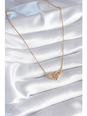 Fantastik Store 316L Çelik Gold Renk Zirkon Taşlı Model Kadın Kolye - Lisinya