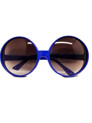 Fantastik Store Yuvarlak Yeşilçam 80 Li 90 Lı Yıllar Parti Gözlüğü Retro Mavi Renk - Lisinya