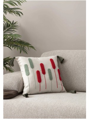 Swita Comfort Serisi Punch Işlemeli Keten Kırlent Kılıfı 43X43 cm