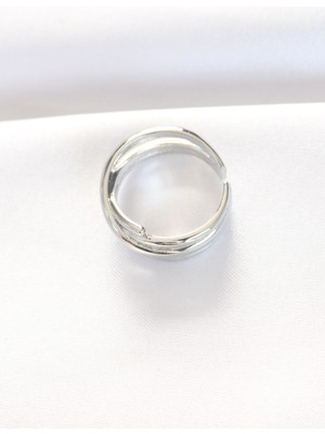 Fantastik Store Kalın Silver Renk Ayarlanabilir Yüzük - Lisinya