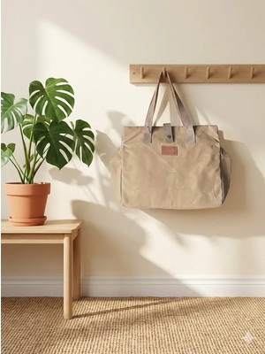 Old Cotton Mumlu Kanvas Çok Bölmeli Omuz Çantası ve El Çantası (Ayarlanabilir Ek Askı) S Ernest Bag