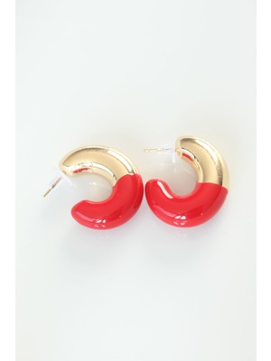 Fantastik Store Ccb Kırmızı Gold Çift Renk Küpe - Lisinya