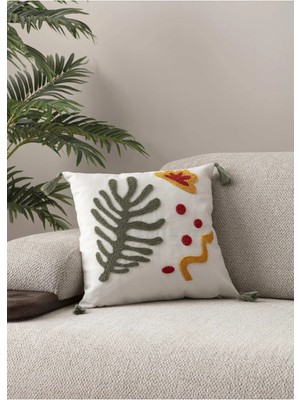 Swita Comfort Serisi Punch Işlemeli Keten Kırlent Kılıfı 43X43 cm