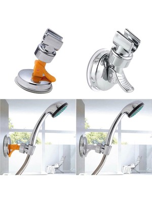 Fantastik Store Dayanıklı Banyo Aksesuarları Vakumlu Vantuz Duş Başlığı Tutucu Kafa ( Lisinya )