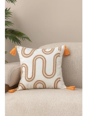 Swita Comfort Serisi Punch Işlemeli Keten Kırlent Kılıfı 43X43 cm