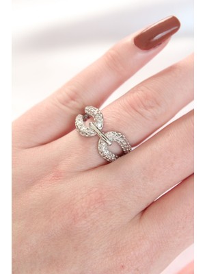Fantastik Store Zirkon Taşlı Silver Renk Ayarlanabilir Yüzük - Lisinya