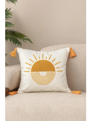 Swita Comfort Serisi Punch Işlemeli Keten Kırlent Kılıfı 43X43 cm