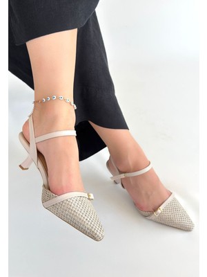 Fantastik Store Lanna Bej Cilt Topuklu Ayakkabı - Lisinya