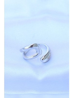 Fantastik Store Pirinç Gümüş Renk Ayarlanabilir Yüzük - Lisinya