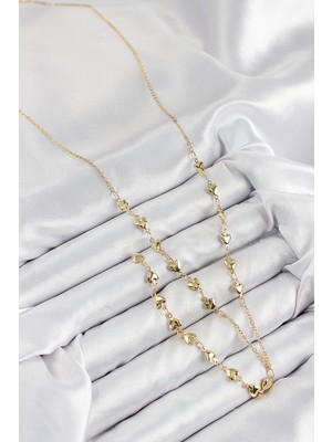 Fantastik Store Pirinç Zirkon Taşlı Kalp Model Gold Renk Y Kolye - Lisinya