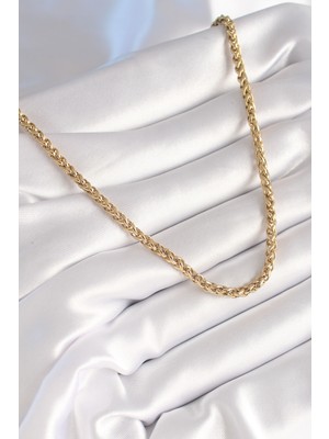 Fantastik Store 316L Çelik Gold Renk Burgu Zincir Model Kadın Kolye - Lisinya