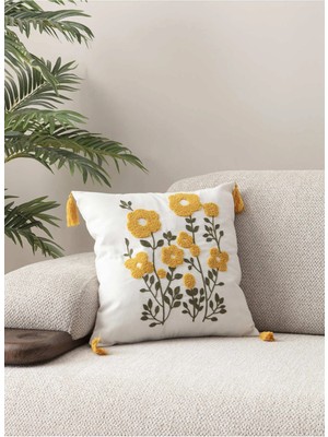 Swita Comfort Serisi Punch Işlemeli Keten Kırlent Kılıfı 43X43 cm