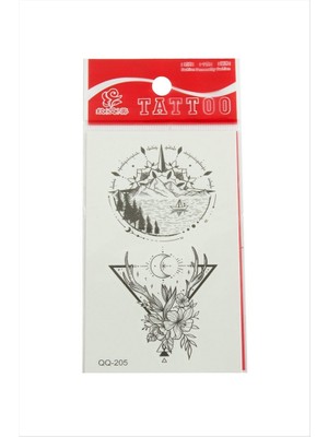 Zero Land Gld-Spt- Çiçek Tattoo Dövme Sticker - Beyaz