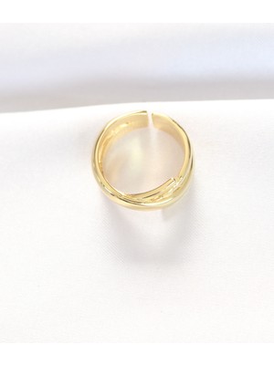 Fantastik Store Kalın Gold Renk Ayarlanabilir Yüzük - Lisinya