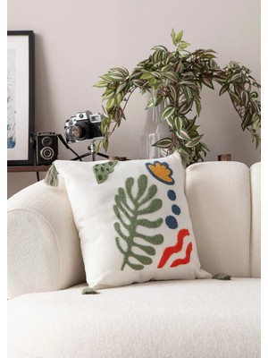 Swita Comfort Serisi Punch Işlemeli Keten Kırlent Kılıfı 43X43 cm