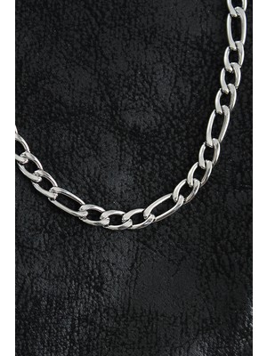 Fantastik Store 316L Çelik Kalın Figaro Zincir Model Gümüş Renk Erkek Kolye - Lisinya