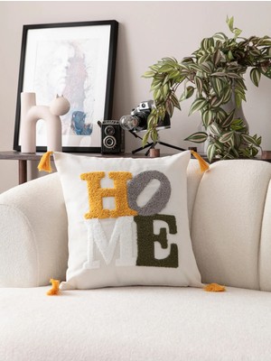 Swita Comfort Serisi Punch Işlemeli Keten Kırlent Kılıfı 43X43 cm