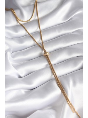 Fantastik Store 316L Çelik Gold Renk Tüp Zincir Asansör Model Kadın Kolye - Lisinya