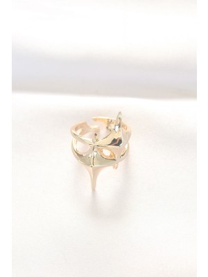 Fantastik Store Yıldız Model Gold Renk Ayarlanabilir Yüzük - Lisinya