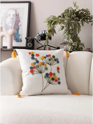 Swita Comfort Serisi Punch Işlemeli Keten Kırlent Kılıfı 43X43 cm