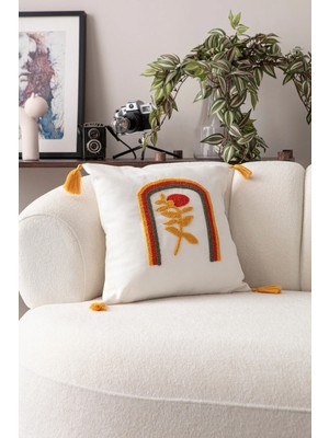 Swita Comfort Serisi Punch Işlemeli Keten Kırlent Kılıfı 43X43 cm