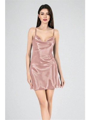 Aria's Closet Arias Closet Kısa Gecelik Degaje Yaka Vizon 7740