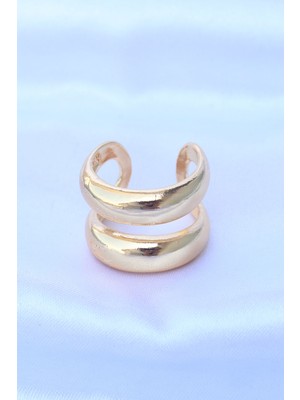 Fantastik Store Pirinç Gold Renk Ayarlanabilir Şerit Yüzük - Lisinya