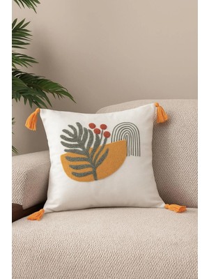 Swita Comfort Serisi Punch Işlemeli Keten Kırlent Kılıfı 43X43 cm