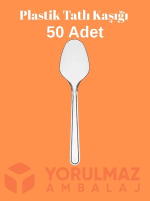 Yorulmaz Ambalaj 🥄 Plastik Tatlı Kaşığı 50’li – Dayanıklı, Hijyenik, Kullan At Tatlı Kaşığı