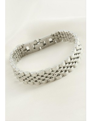 Zero Land Gld-Spt- Zincir Çelik Bileklik - Gümüş Rengi