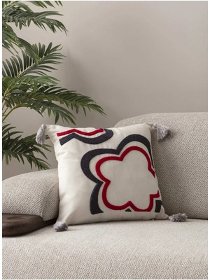 Swita Comfort Serisi Punch Işlemeli Keten Kırlent Kılıfı 43X43 cm