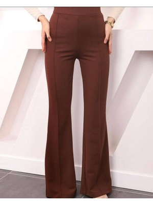 Ispanyol Paça Bel ve Bacak Bölgesi Toparlayıcı Önden Ütü Iz Detaylı Tayt Pantolon