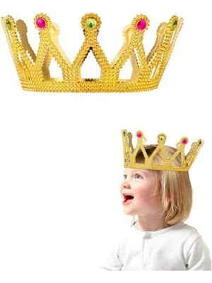 Fantastik Store Rönesans Kostümlü Kraliyet Ortaçağ Altın Gold Kraliçe Prenses Tacı - Lisinya