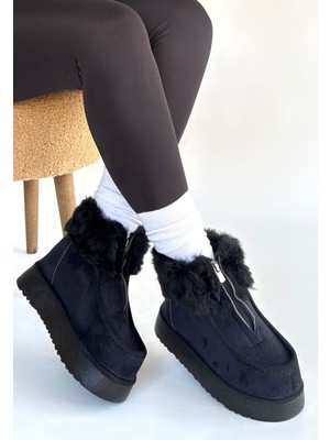 Fantastik Store Zinya Siyah Süet Bot - Lisinya